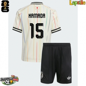 Japani Daichi Kamada #15 Vieraspaita Lapsille MM-kisat 2026 Lyhythihainen (+ shortsit)
